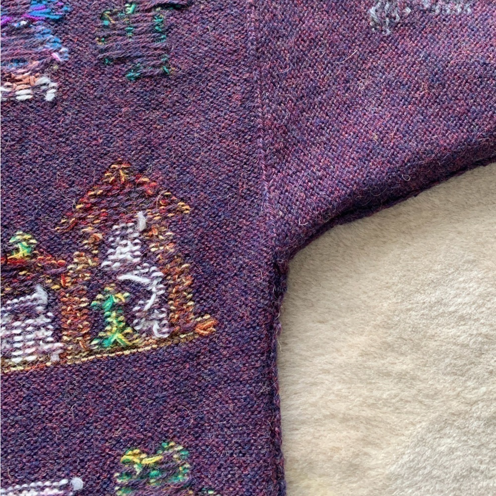 BABY ALPACA Women’s Medium Purple Knit Button Down Cardigan - Picture 11 of 15